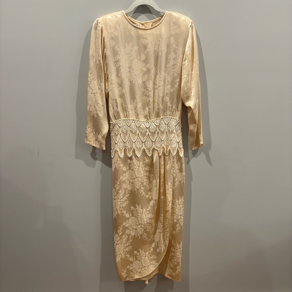 Jessica McClintock Vintage Jacquard Print Dress